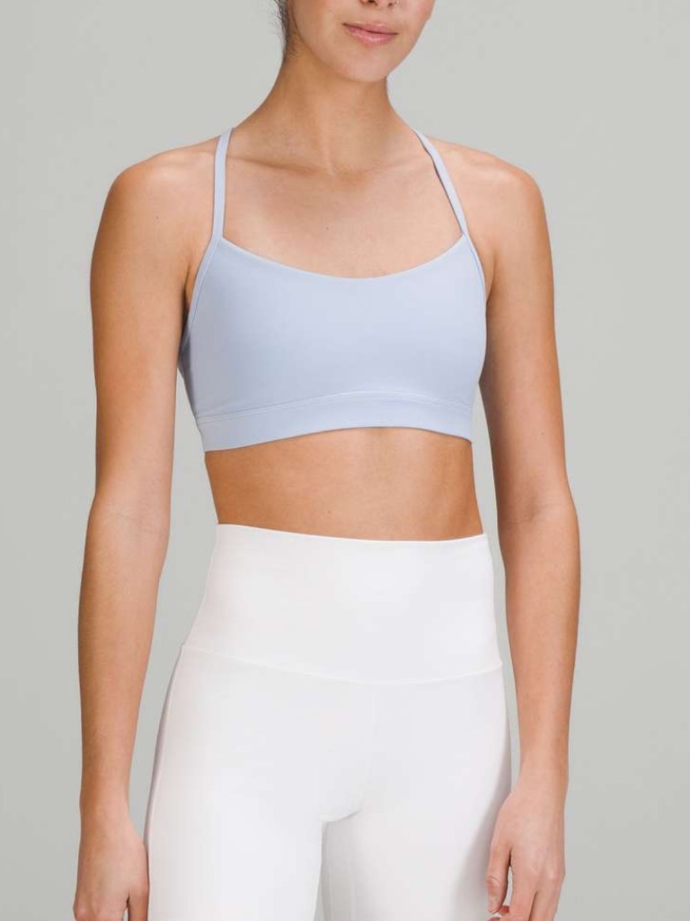 lululemon athletica Light Blue Flow Y Bra with Slim Adjustable Straps